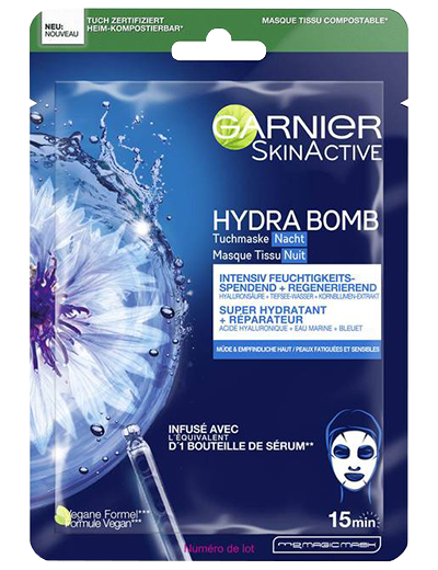 Garnier Hydra Bomb Tuchmaske Nacht Produktabbildung